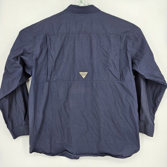 Columbia‎ Shirt Mens XXL PHG Button Up Vented Hunting Outdoors Blue Long Sleeve - Picture 4 of 12